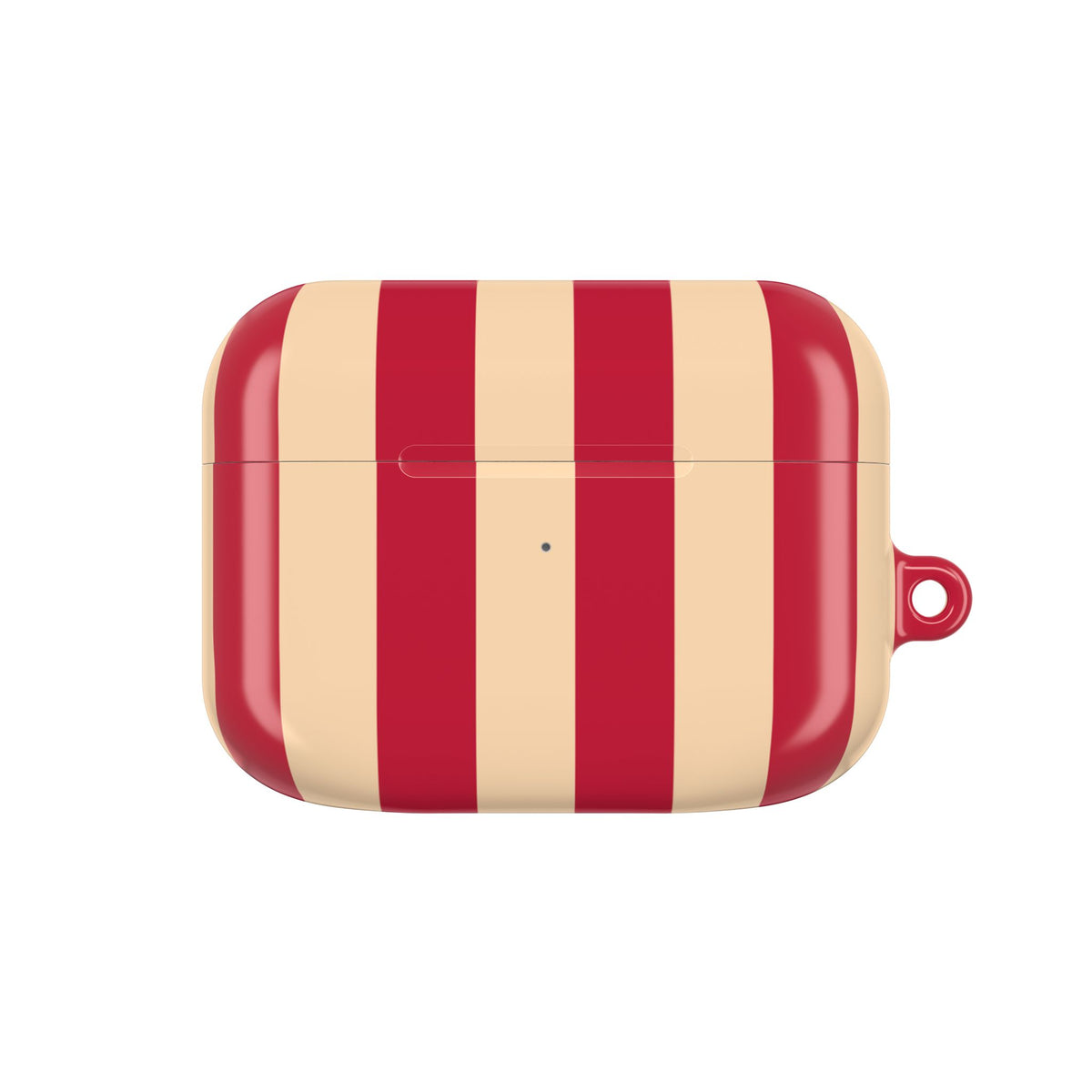 Red and Cream Stripe AirPod Case