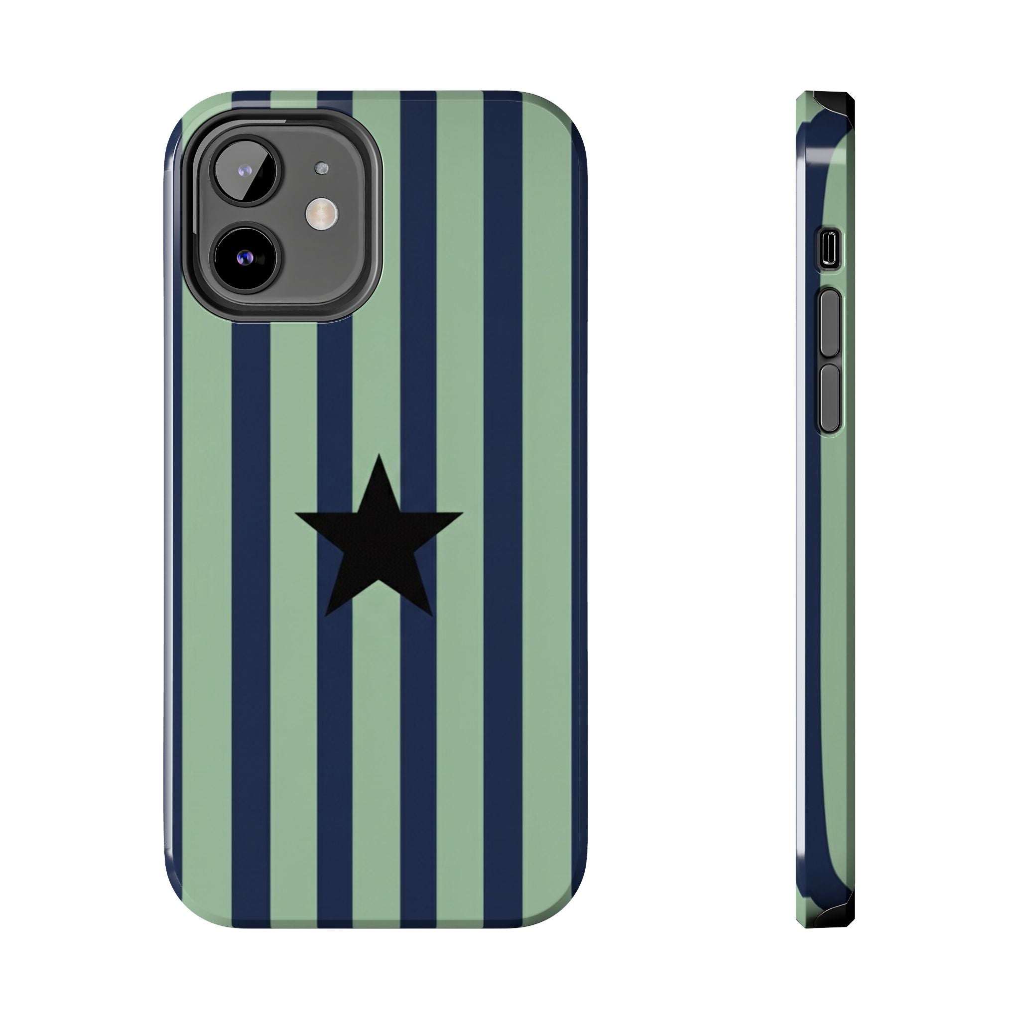 Stylish Tough Phone Cases, Durable Smartphone Covers, Trendy Tech Accessories, Unique Gifts for Teens, Striped Star Design