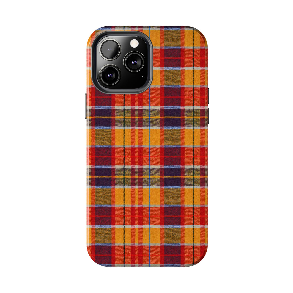 Autumn Plaid Tough Phone Case | Orange Red Yellow Plaid