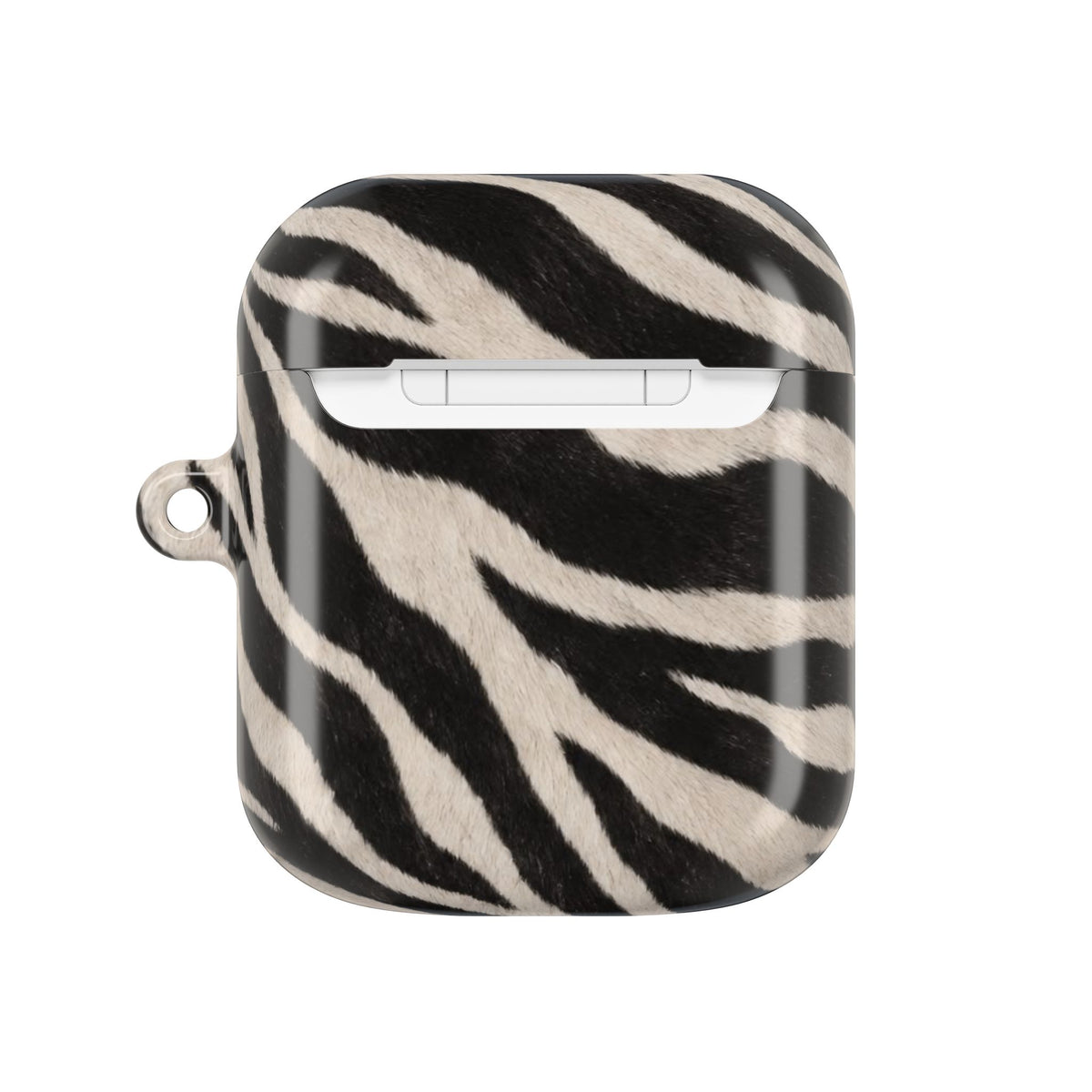 Zebra Print AirPod Case | Black White Stripes, Faux Fur Pattern