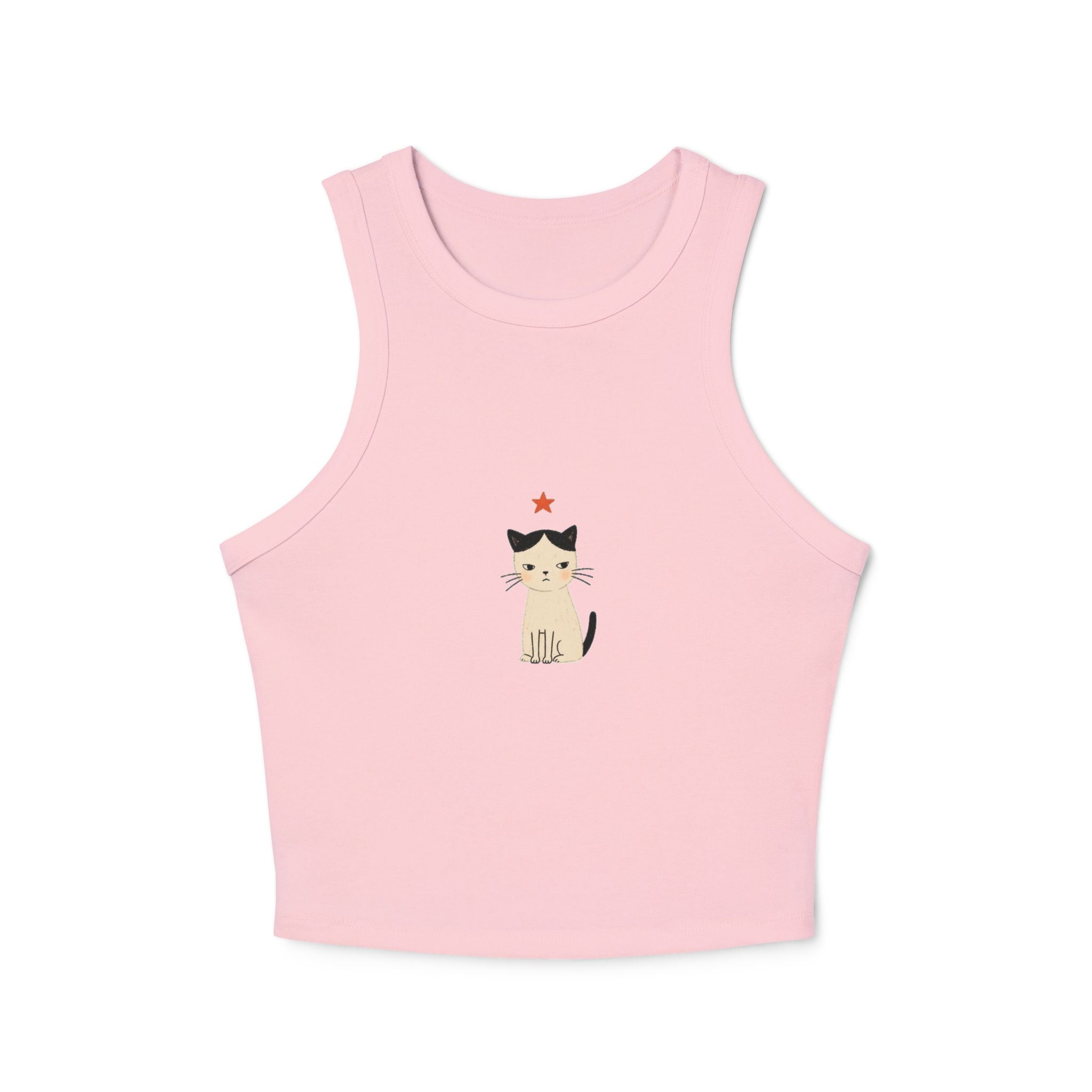 Siamese Cat with Star tank top | Racerback Crop Top, Cute Kitten Illustration