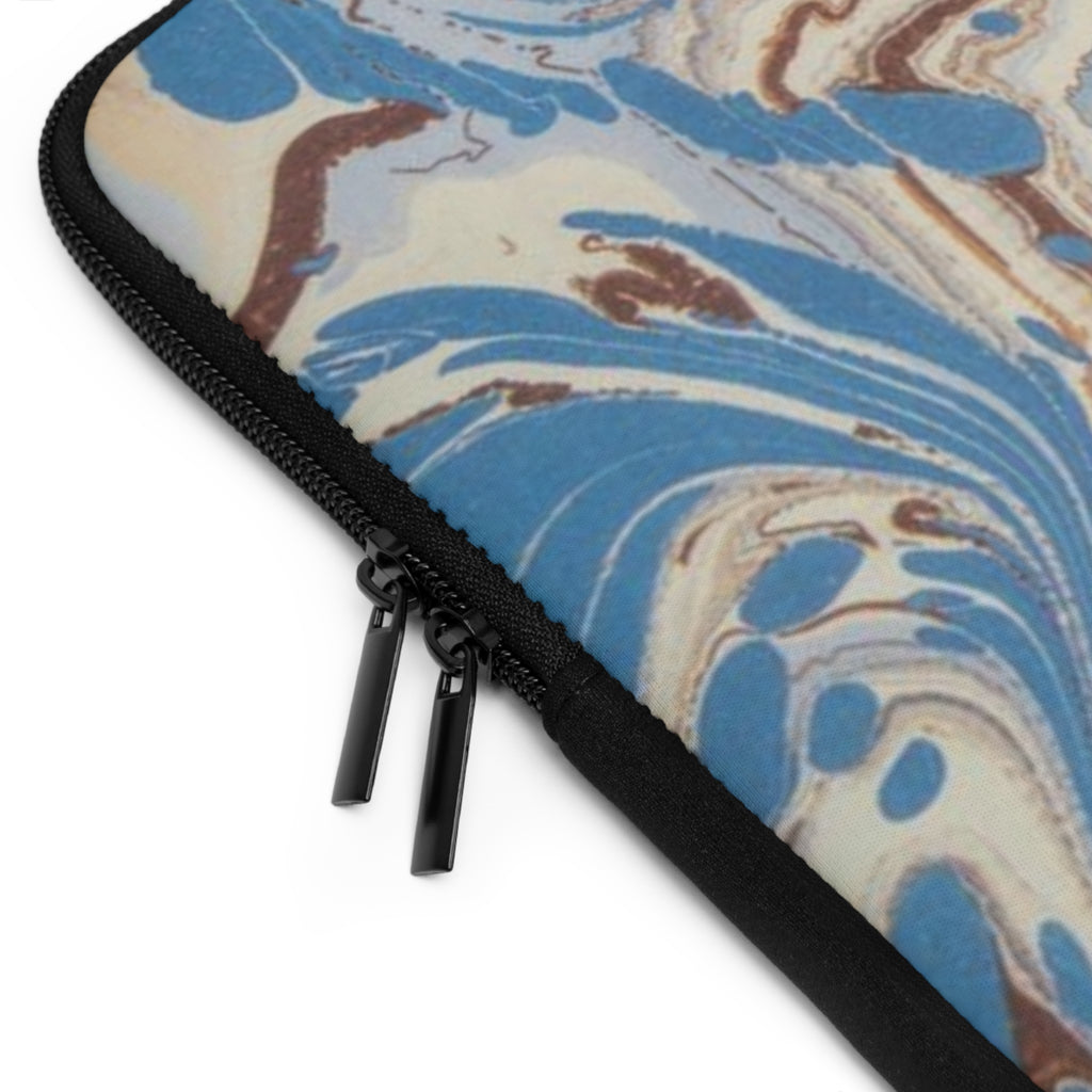 Blue Brown Marble Swirl Laptop Sleeve