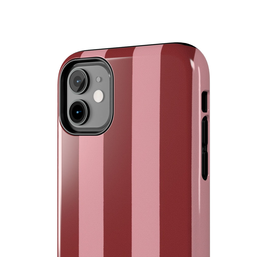 Striped Burgundy & Blush Phone Case