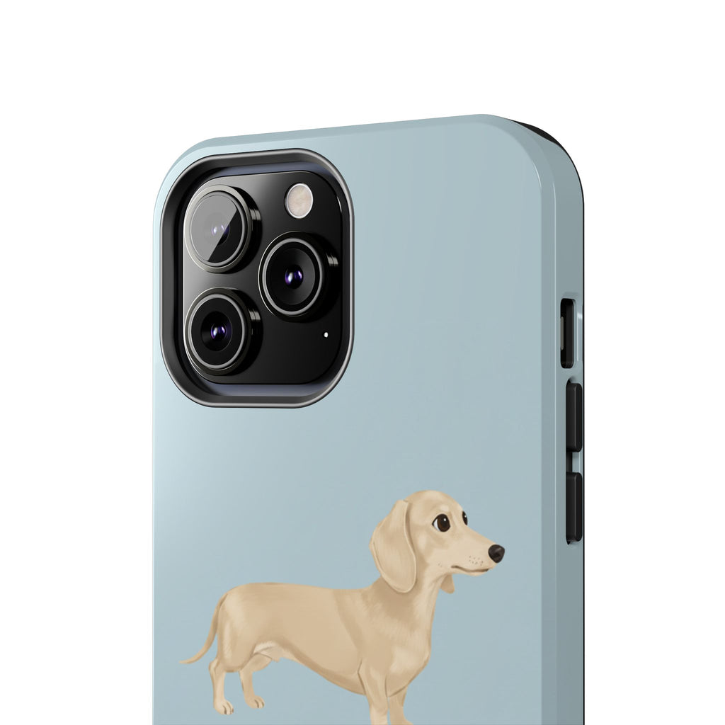 Tough Phone Cases, Dachshund Dog Blue Protective Cover, Strong Phone Shell, Rugged Device Case, Hard Smartphone Sleeve, Resilient Mobile